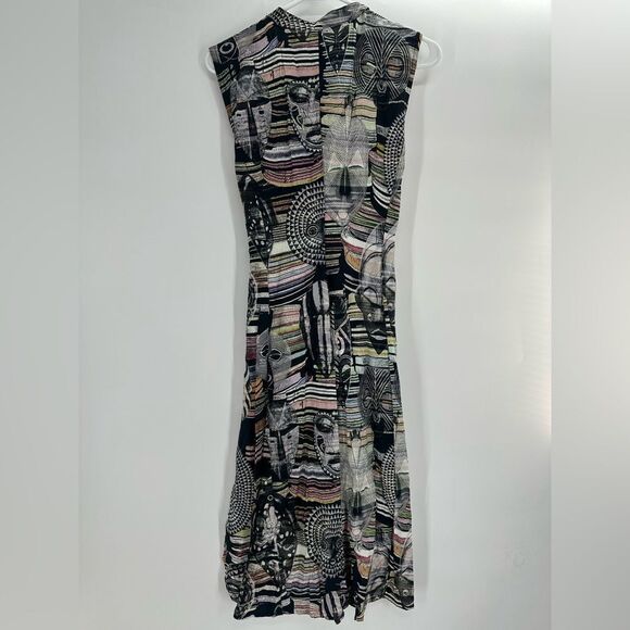 Bitte Kai Rand Printed Dress Tie Waist Button Down With Pockets Size Medium - Picture 5 of 10